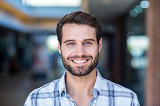 A portrait of a happy and smiling man