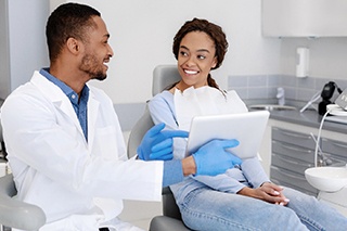 Implant dentist in Fort Worth smiling with a patient