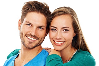 Happy couple with beautiful smiles.