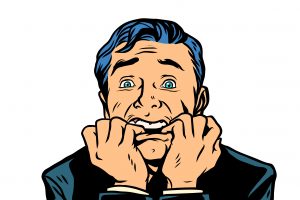 man with scared expression