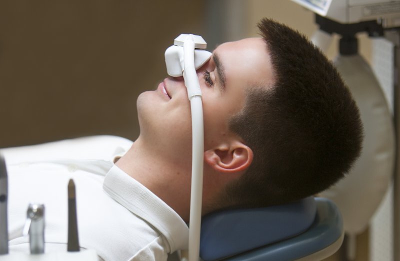 Man undergoing sedation dentistry
