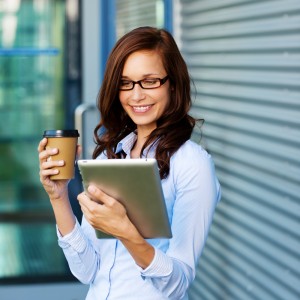 Woman Enjoying Dental Apps on her Free iPad