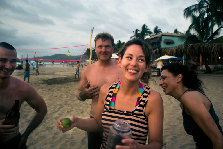 person smiling on the beach